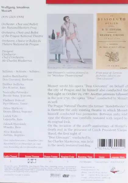 Don Giovanni - Wolfgang Amadeus Mozart - DVD /plast/