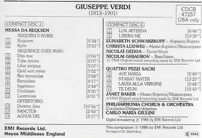 Verdi - Requiem - Guattro Pezzi Sacri - 2xCD /plast/