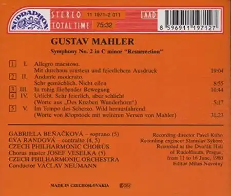 Mahler - Symphony No. 2 "Ressurection" - CD /plast/