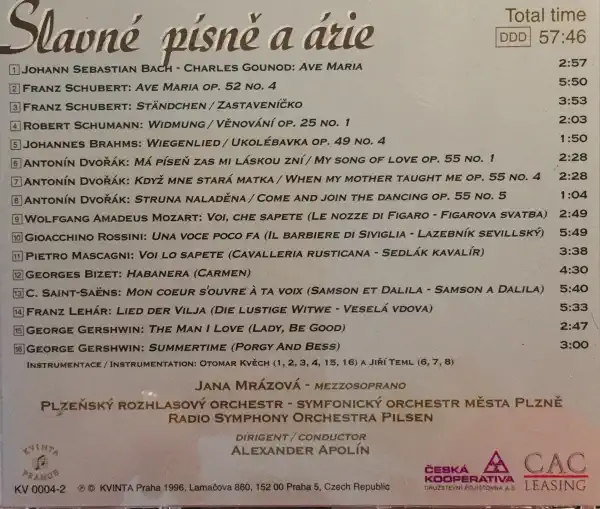 Jana Mrázová - Slavné písně a árie - CD /plast/