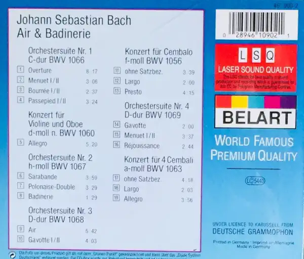 Bach - Air & Badinerie - CD /plast/