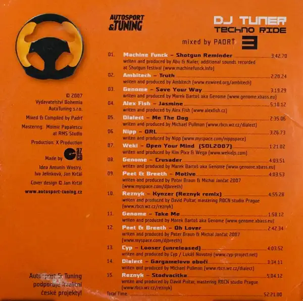 DJ Tuner - Techno Ride - CD /pošetka malá/
