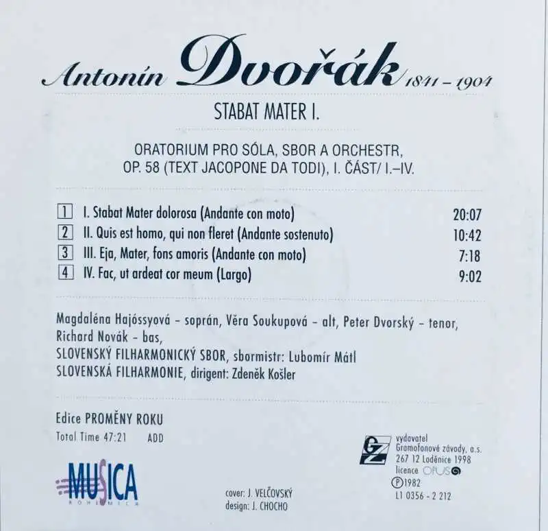 Antonín Dvořák - Stabat Mater I. - CD /pošetka malá/
