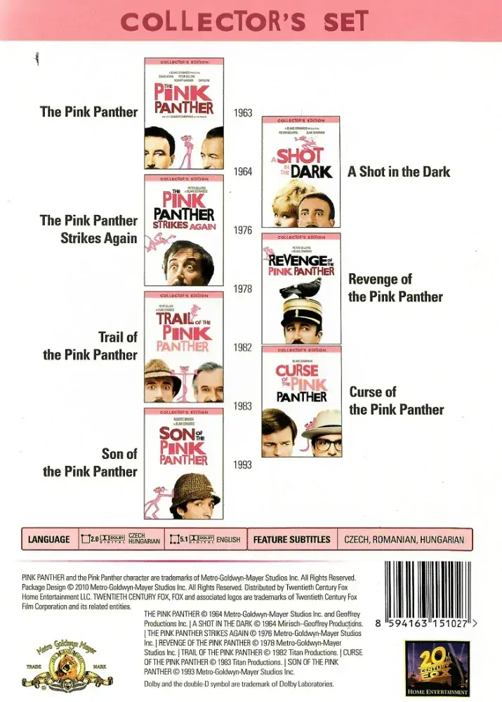 Kolekce Růžový Panter - komplet - 7 DVD