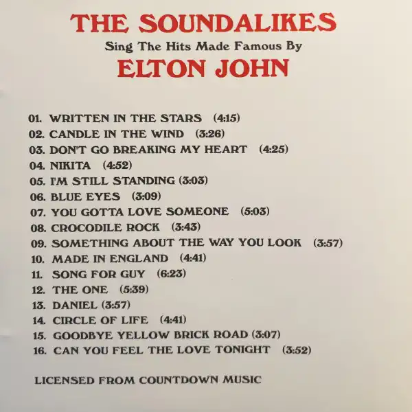 Elton John - The Soundalikes - CD /plast/