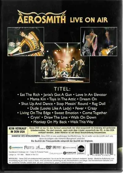 Aerosmith - Live on Air - DVD plast /bazarové zboží/