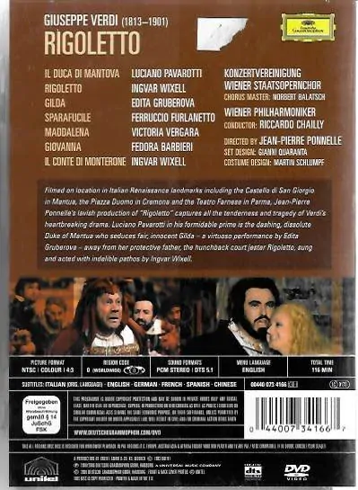 Verdi - Rigoletto - DVD plast /bazarové zboží/