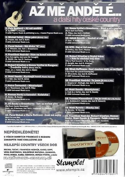 Až mě andělé... a další hity české country - CD pošetka /bazarové zboží/