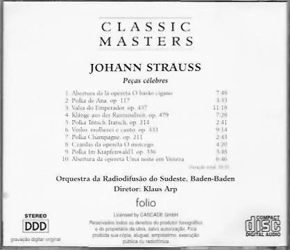 Classic Masters - Johann Strauss - Pecas célebres - CD /bazarové zboží/