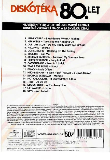 Diskotéka 80. let - díl 1 - CD pošetka