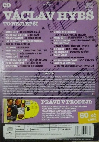 Václav Hybš - To nejlepší - CD papírová pošetka /bazarové zboží/