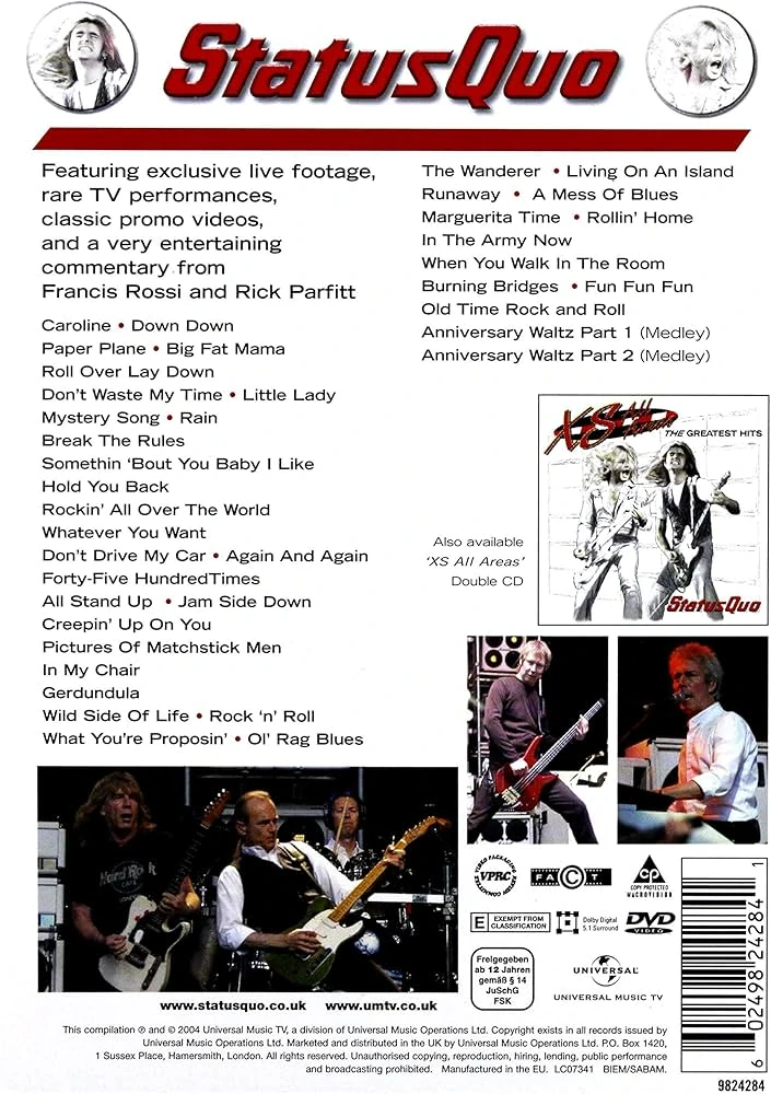 StatusQuo - XS All Areas - The Greatest hits - DVD plast /bazarové zboží/
