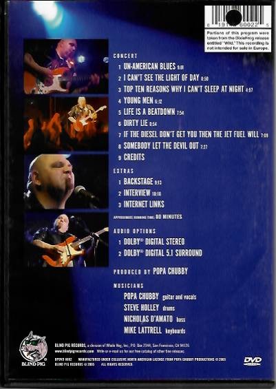 Big Man - Big Guitar - Popa Chubby Live - DVD plast /bazarové zboží/