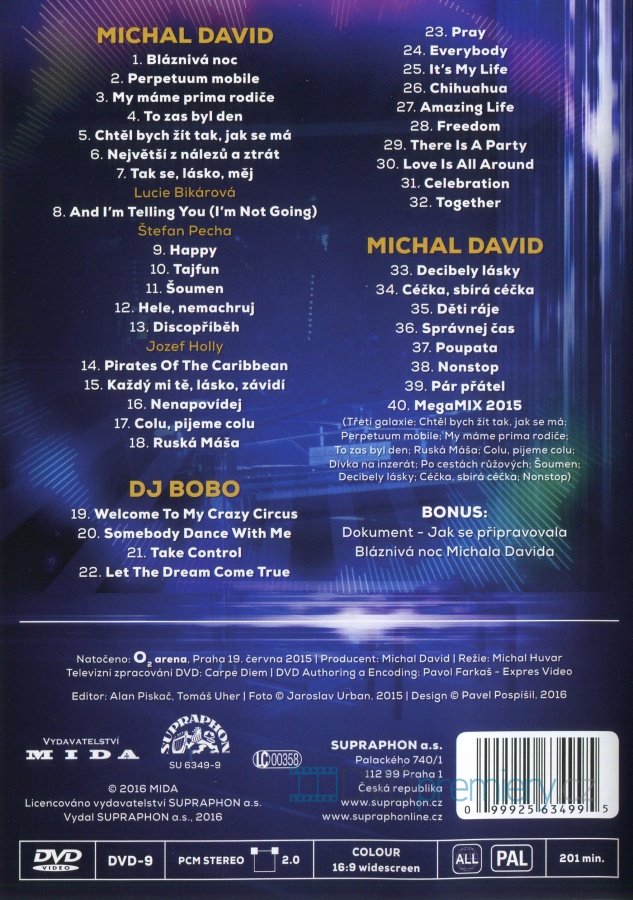 Michal David - Bláznivá noc - DVD plast /bazarové zboží/